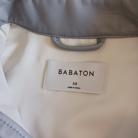 Aritzia Babaton Pelli Faux Leather Shirt Jacket in Marble Grey - Picture 10 of 14